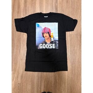 Top Gun Talk To Me Goose Graphic T-Shirt Mens Medium Black NWT 80s Movie Tee